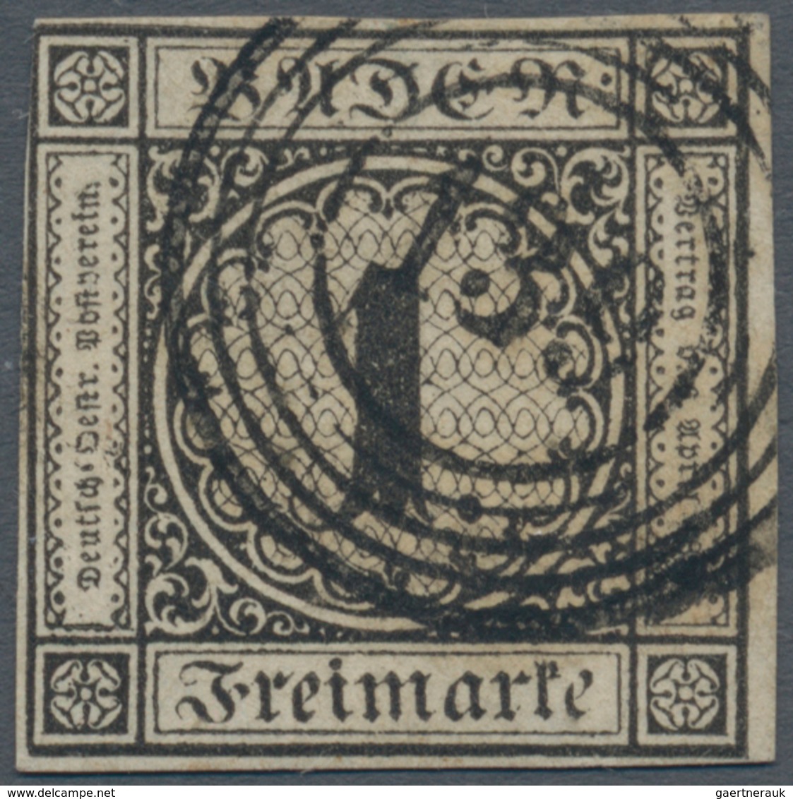 Baden - Marken Und Briefe: 1851, Ziffern 1 Kr. Schwarz Auf Hellgraugelb Auf Durchscheinendem Papier - Sonstige & Ohne Zuordnung