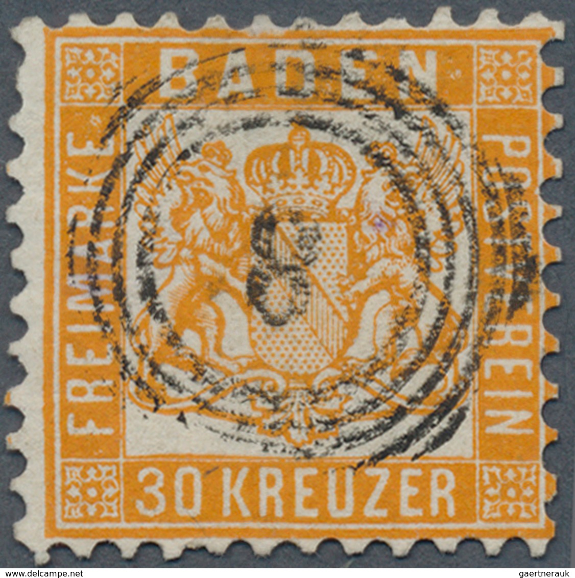 Baden - Marken Und Briefe: 1862, 30 Kr. Gelborange, Farbfrisch Und In üblicher, Meist Guter Zähnung - Sonstige & Ohne Zuordnung