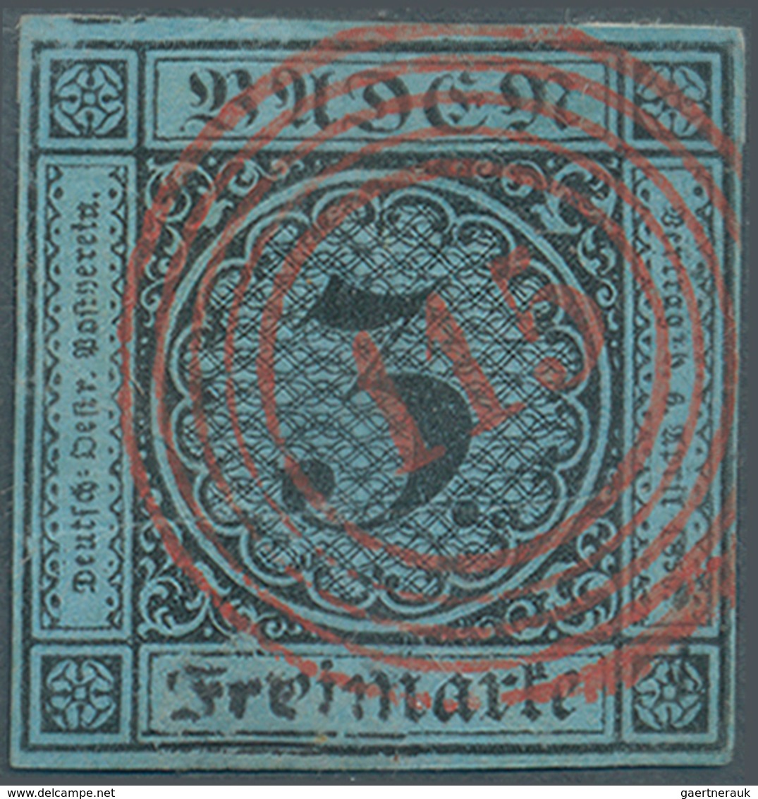 Baden - Nummernstempel: "115" Rastatt In Rot, Ideal Zentriert Bzw. Glasklar Auf 3 Kr. Schwarz Auf Bl - Other & Unclassified