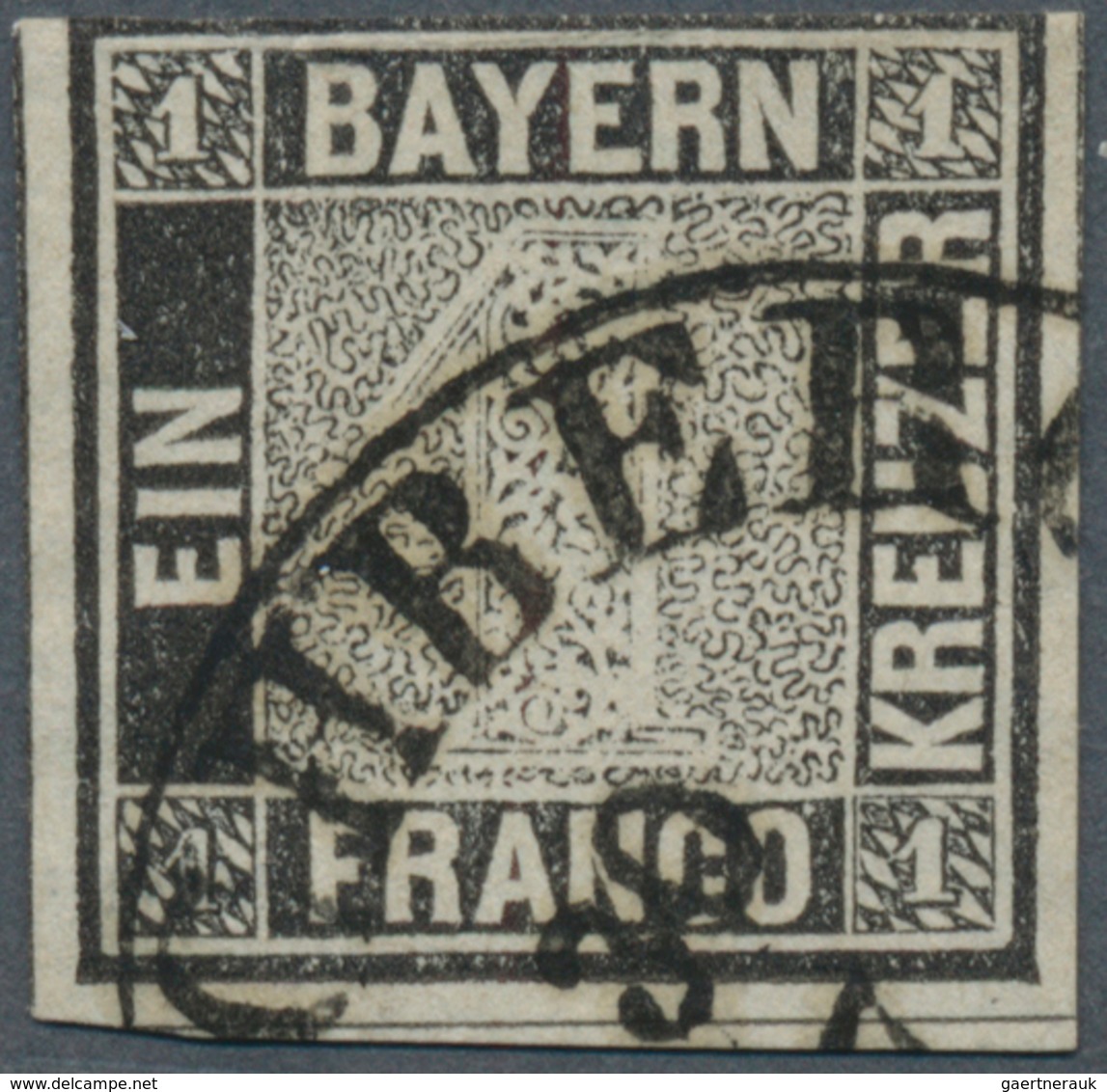 Bayern - Marken Und Briefe: 1849, Schwarzer Einser 1 Kreuzer Schwarz, Platte 1 Mit L2 "..CHBERG 30/7 - Altri & Non Classificati