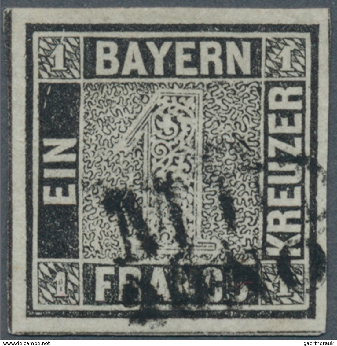 Bayern - Marken Und Briefe: 1849, Schwarzer Einser 1 Kreuzer Schwarz, Platte 1 Mit Bisher Unbekannte - Altri & Non Classificati