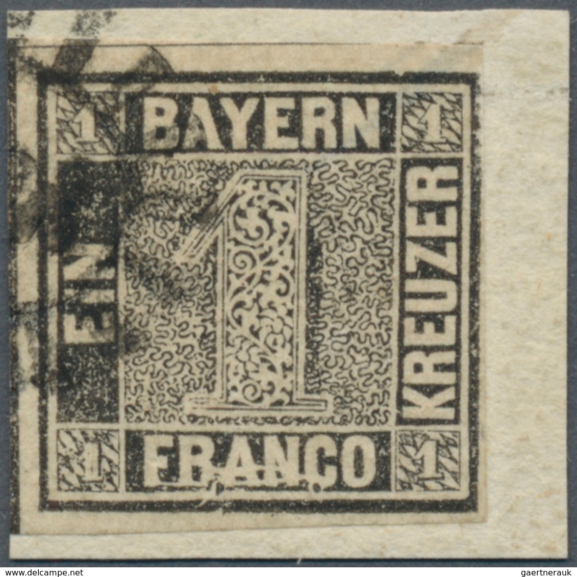 Bayern - Marken Und Briefe: 1849, Schwarzer Einser 1 Kreuzer Schwarz, Platte 1 Mit Plattenfehler: Zw - Altri & Non Classificati