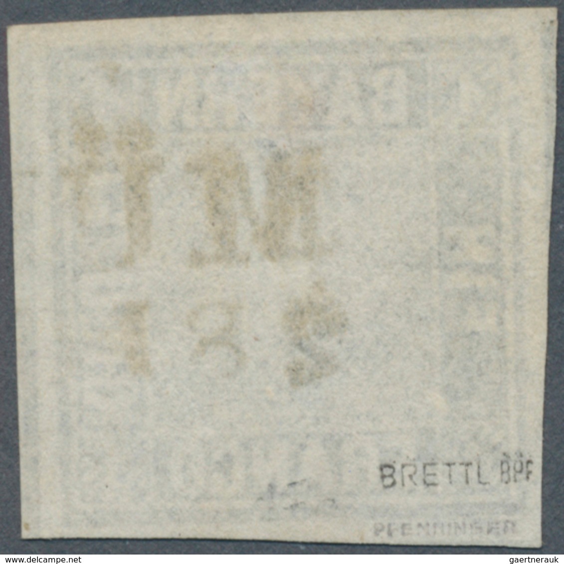 Bayern - Marken Und Briefe: 1849, Schwarzer Einser 1 Kreuzer Schwarz, Platte 1 Mit Plattenfehler Lin - Altri & Non Classificati