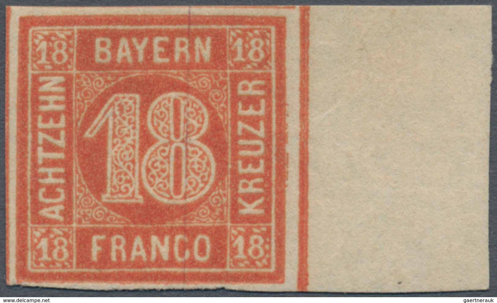 Bayern - Marken Und Briefe: 1862, 18 Kr. Orangerot, Allseits Voll- Bis Breitrandiges, Ungebrauchtes - Other & Unclassified