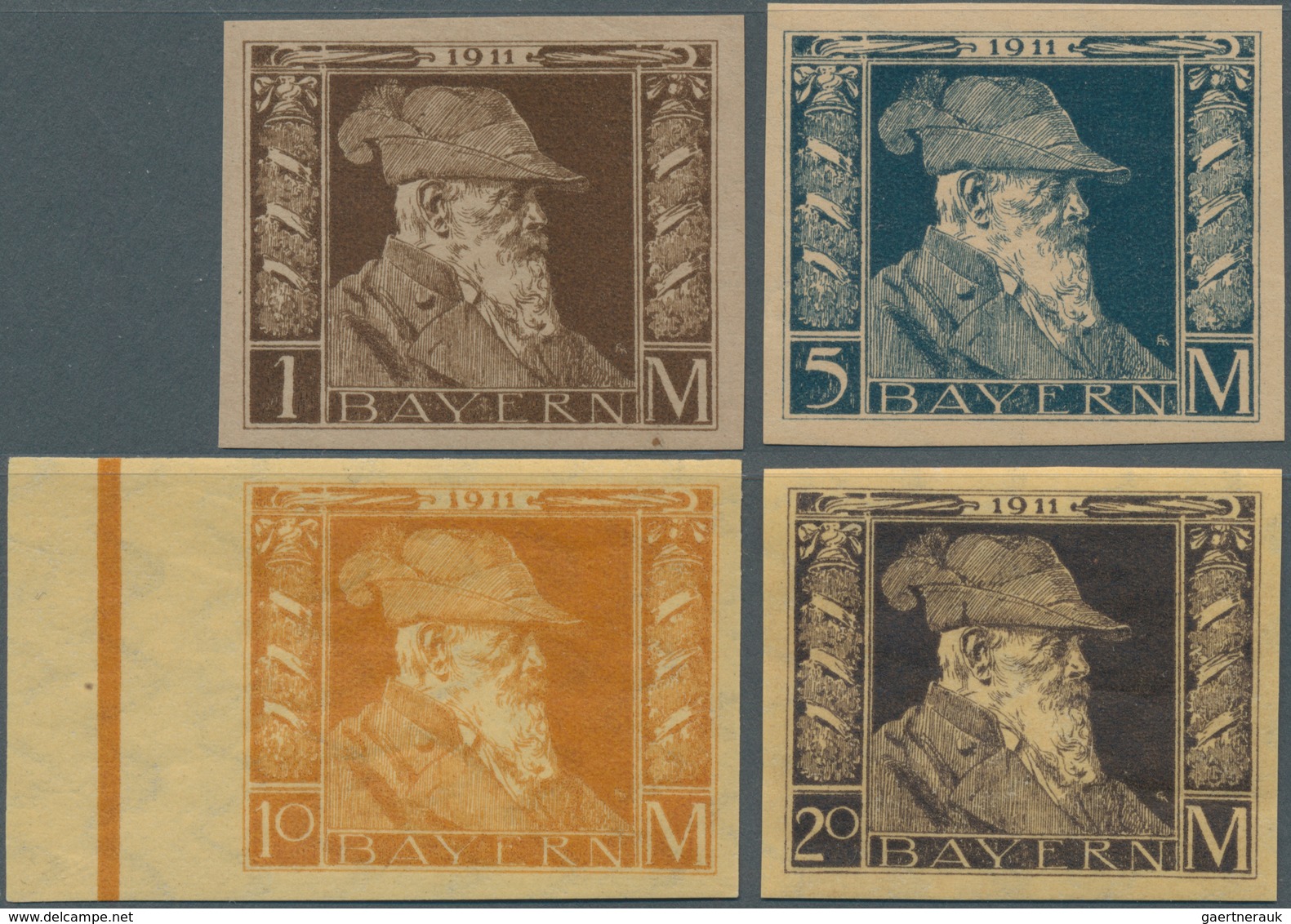 Bayern - Marken Und Briefe: 1911, 1,5,10 Und 20 Mark Luitpold Postfrisch, Je In Type II Und Vierseit - Altri & Non Classificati