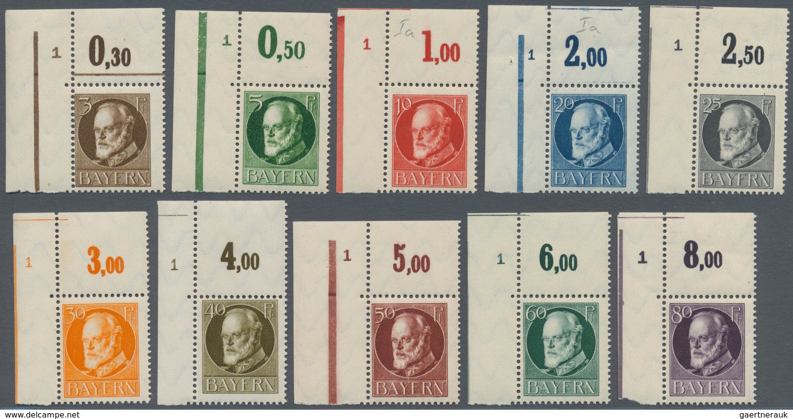 Bayern - Marken Und Briefe: 1914, König Ludwig III. Kompletter Satz Der Friedensdrucke, Einwandfrei - Altri & Non Classificati
