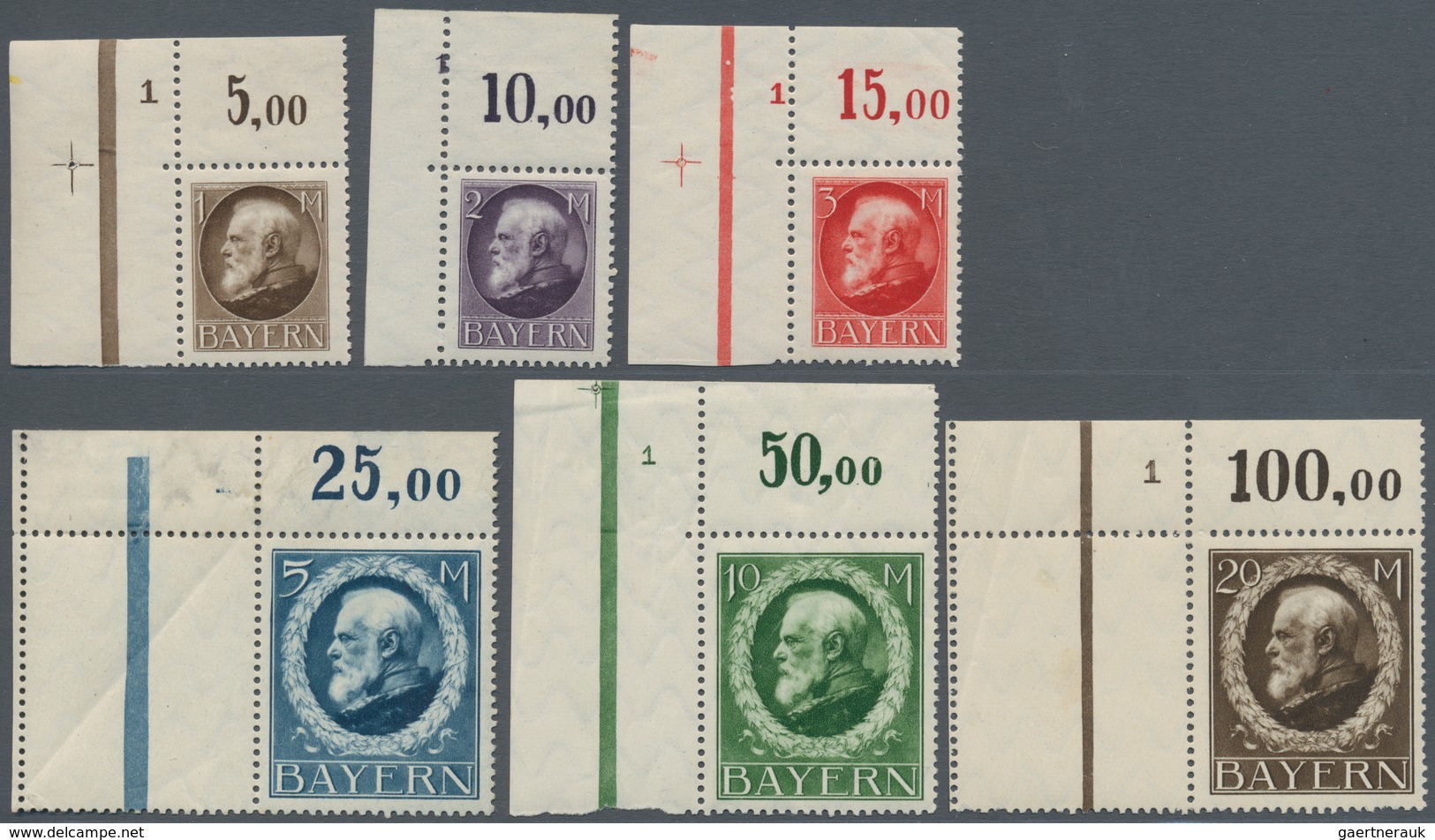 Bayern - Marken Und Briefe: 1914, König Ludwig III. Kompletter Satz Der Friedensdrucke, Einwandfrei - Altri & Non Classificati