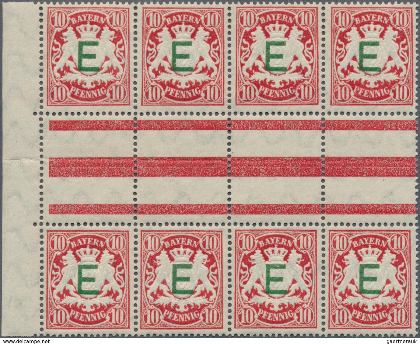 Bayern - Dienstmarken: 1908, Dienstmarken 3 Pf Bis 50 Pf. Mit Rotem "E" Je Vier Postfrische Senkrech - Other & Unclassified