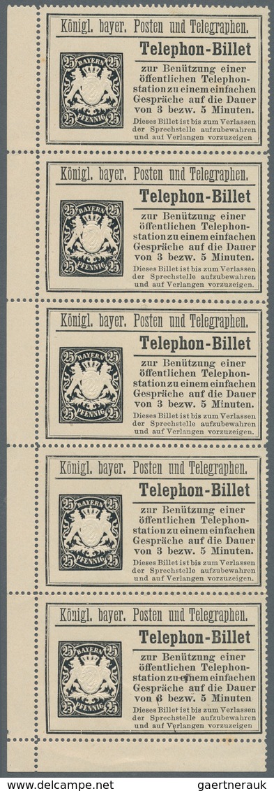 Bayern - Telefon-Billets: 1894, 21 Telefon-Billets In Ungebrauchten Einheiten, Mit 25 Pf. Auf Weißem - Altri & Non Classificati