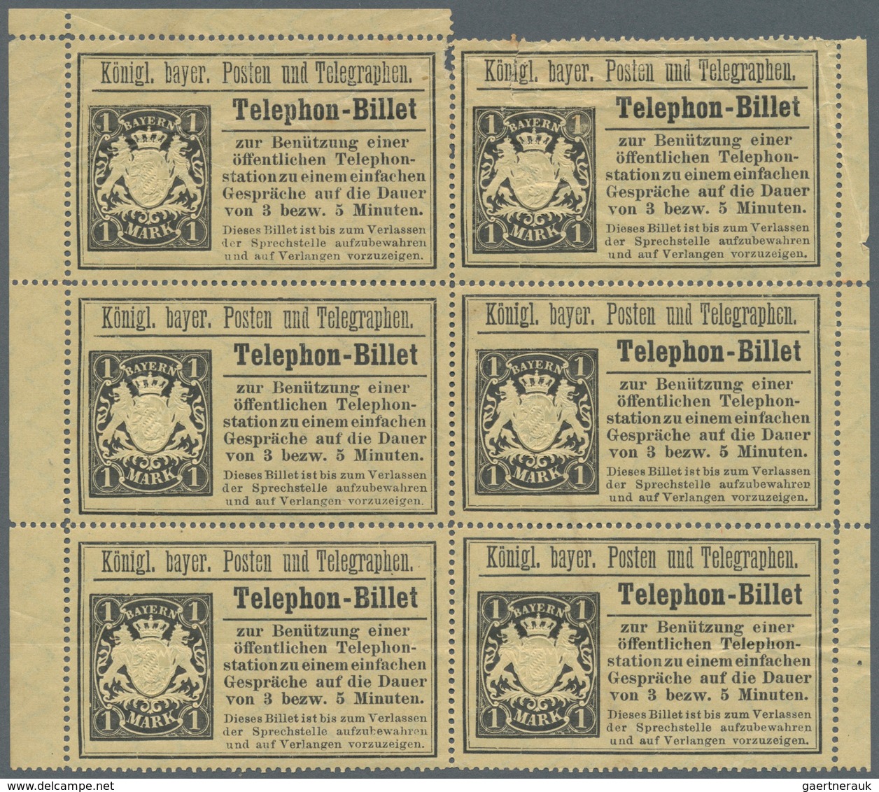 Bayern - Telefon-Billets: 1894, 21 Telefon-Billets In Ungebrauchten Einheiten, Mit 25 Pf. Auf Weißem - Other & Unclassified