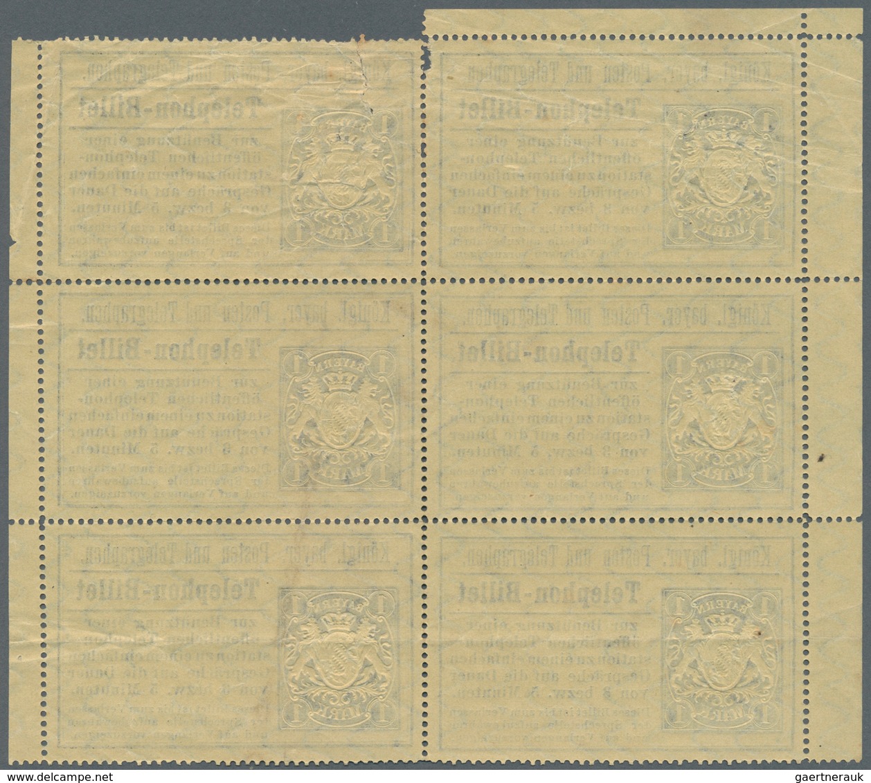 Bayern - Telefon-Billets: 1894, 21 Telefon-Billets In Ungebrauchten Einheiten, Mit 25 Pf. Auf Weißem - Other & Unclassified
