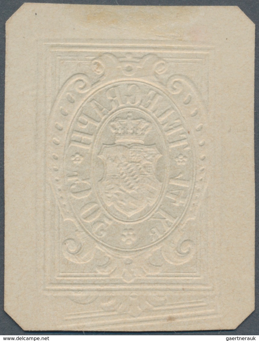 Bayern - Telegrafenmarken: 1870, 14 Kr. / 50 C. Violettgrau (statt Blau), Ungezähnter Vorlagedruck, - Altri & Non Classificati
