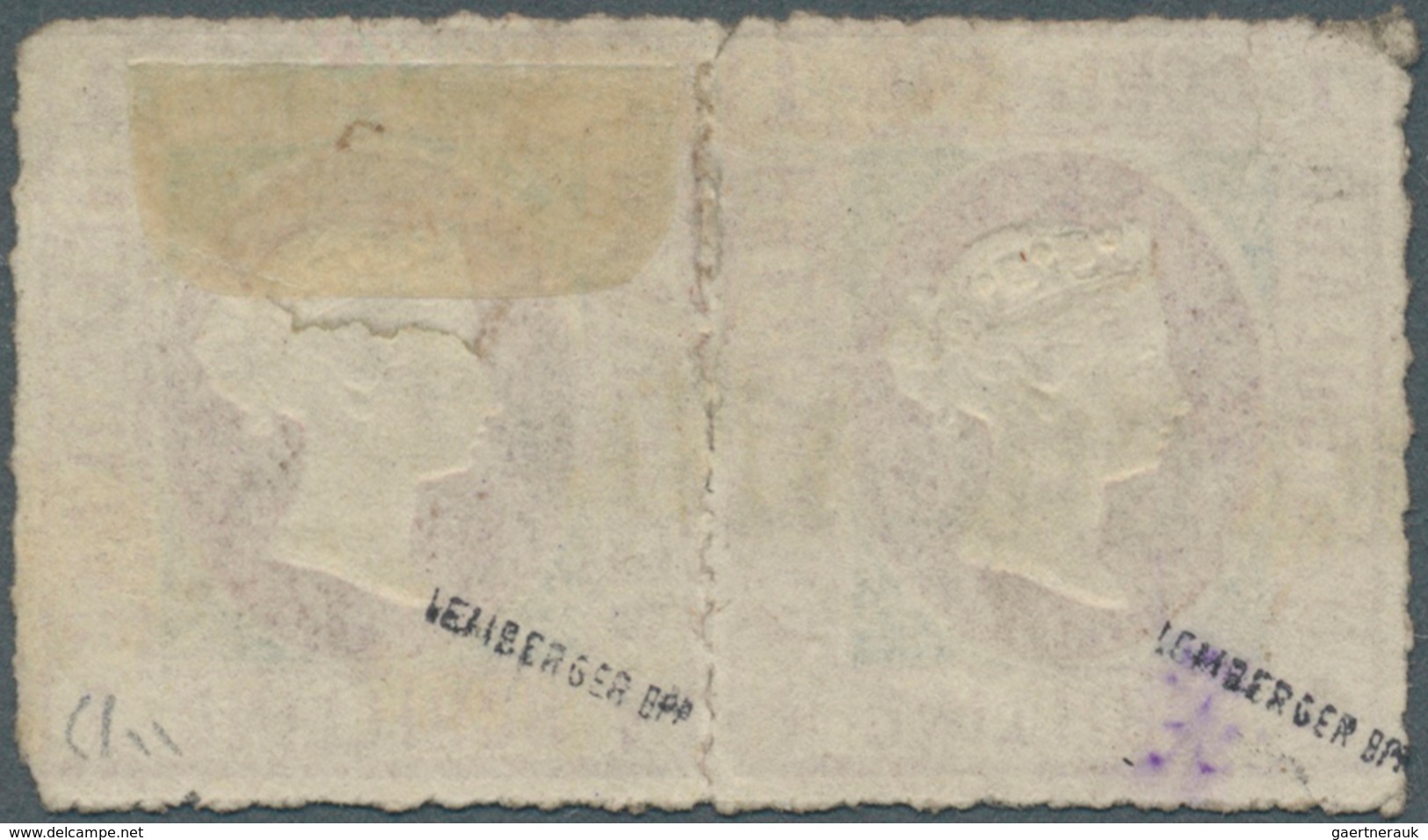 Helgoland - Marken Und Briefe: 1867, 1 S Rosakarmin/dunkelgrün Im Waagerechten Paar Mit Zentrischem - Heligoland