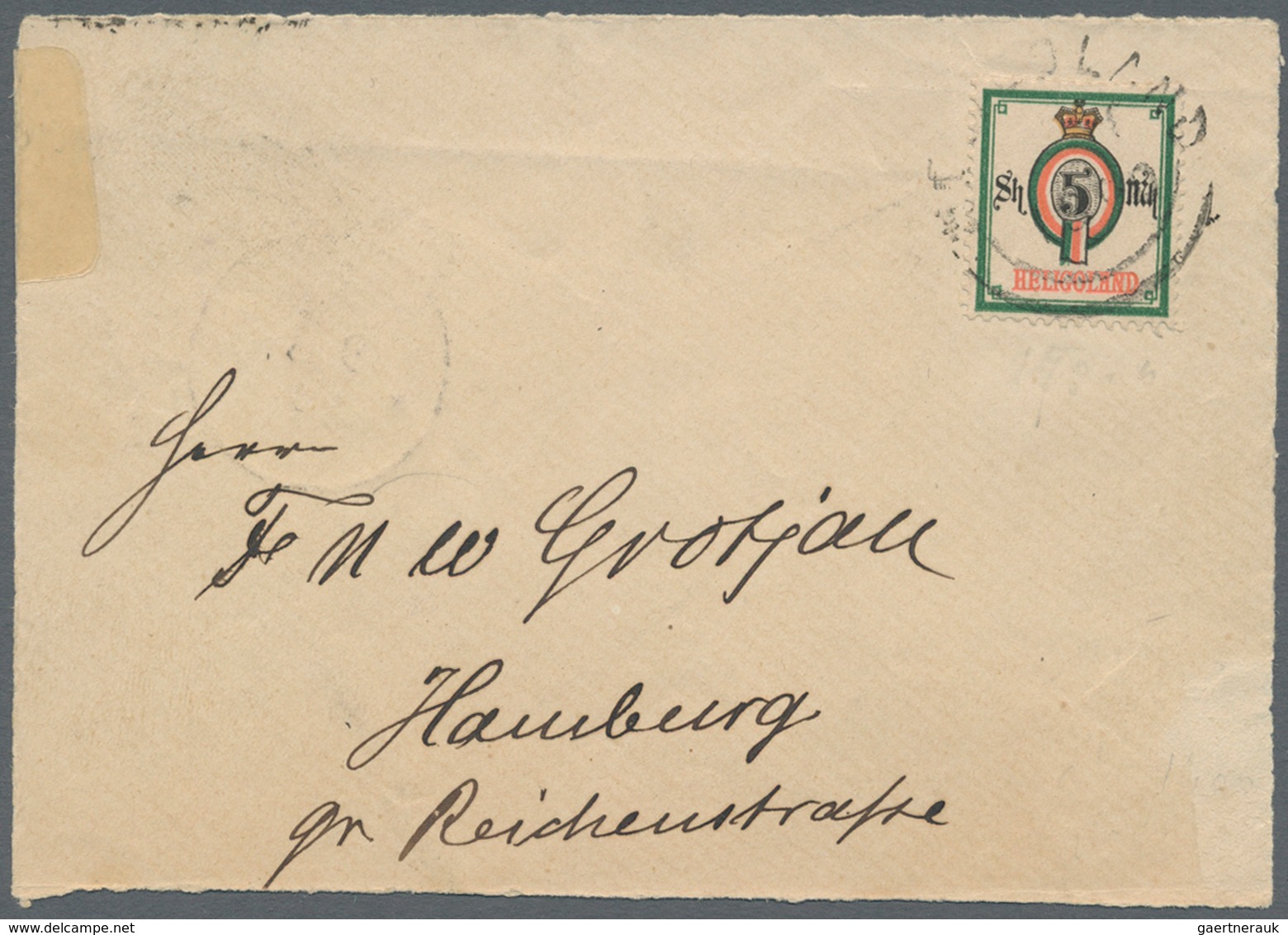 Helgoland - Marken Und Briefe: 1879, 5 Shilling/5 Mark (teils Etwas Flache Zähnung - Unbedeutend) Mi - Heligoland