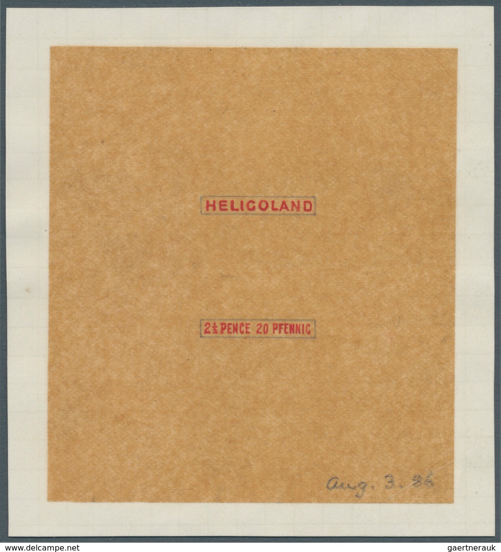 Helgoland - Marken Und Briefe: 1886,  Rahmen-Entwurf Mit Inschrift "HELIGOLAND 2½ PENCE 20 PFENNIG" - Heligoland