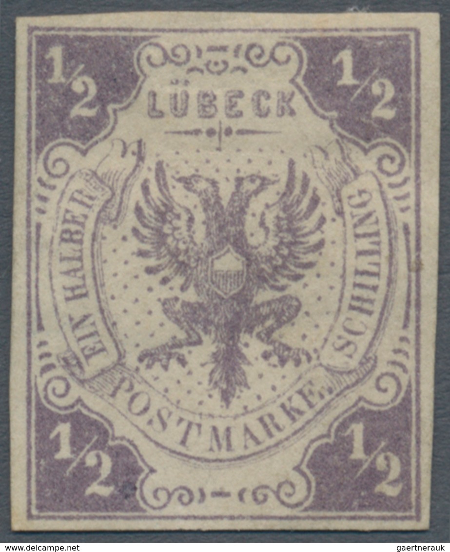 Lübeck - Marken Und Briefe: 1859, 1/2 Schilling Ungebraucht, Farbfrisch, Vollrandig Und Wie üblich O - Luebeck