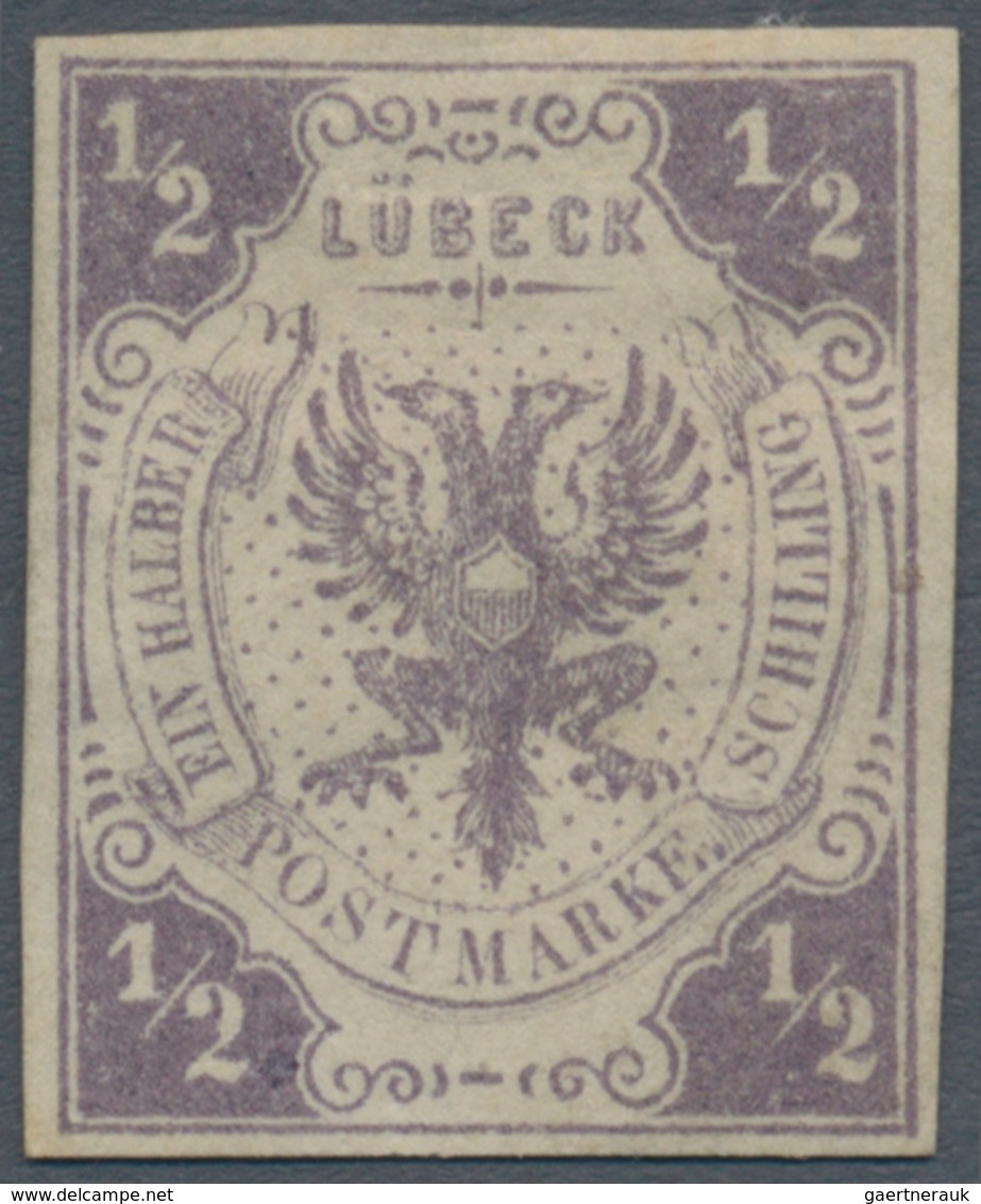 Lübeck - Marken Und Briefe: 1859, 1/2 Schilling Ungebraucht, Farbfrisch, Vollrandig Und Wie üblich O - Lubeck