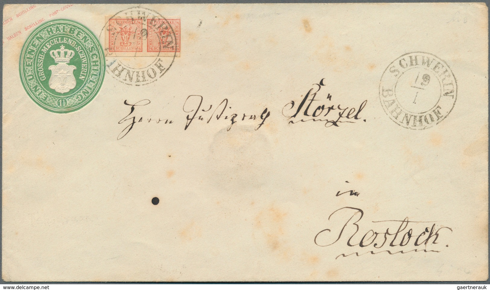 Mecklenburg-Schwerin - Marken Und Briefe: 1856, 2/4 S. Lebhaftrot, Rechts Etwas Angeschnitten, Sonst - Mecklenburg-Schwerin