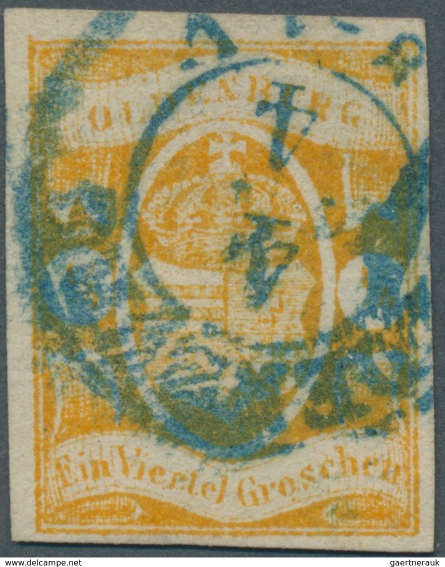 Oldenburg - Marken Und Briefe: 1861: ¼ Gr. Orange, In Schöner Frischer Farbe, Voll- Bis Breitrandig. - Oldenburg