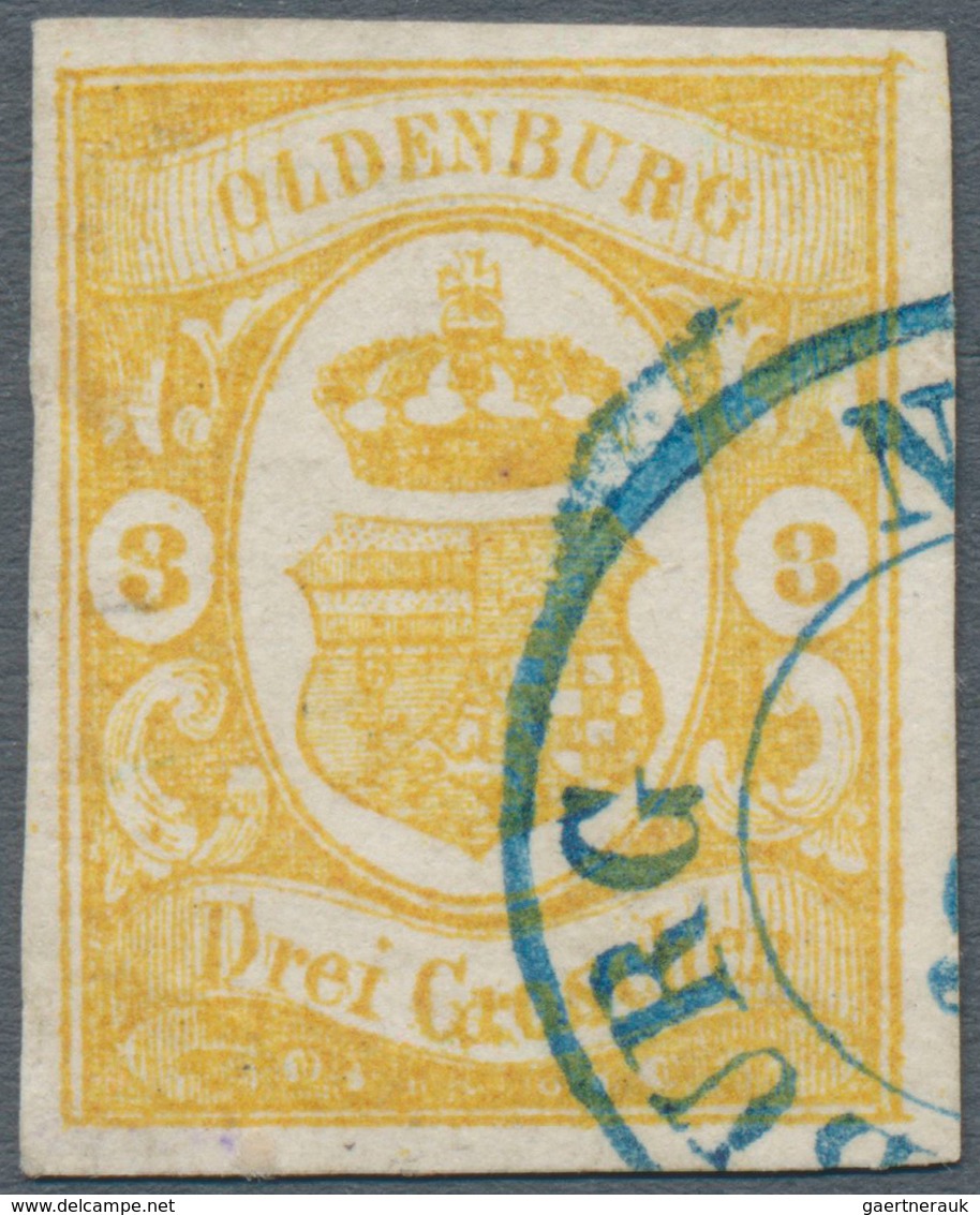Oldenburg - Marken Und Briefe: 1861: 3 Gr. Zitronengelb, Besonders Farbfrisch, Allseits Breitrandig, - Oldenburg