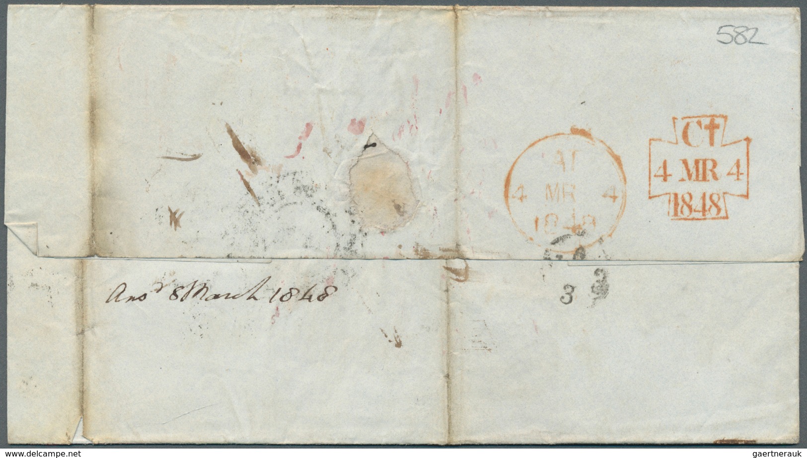 Preußen - Vorphilatelie: 1847, Brief Aus Sydney "per Ganges" Mit Ovalen "ship Letter" Urprünglich Na - Prephilately