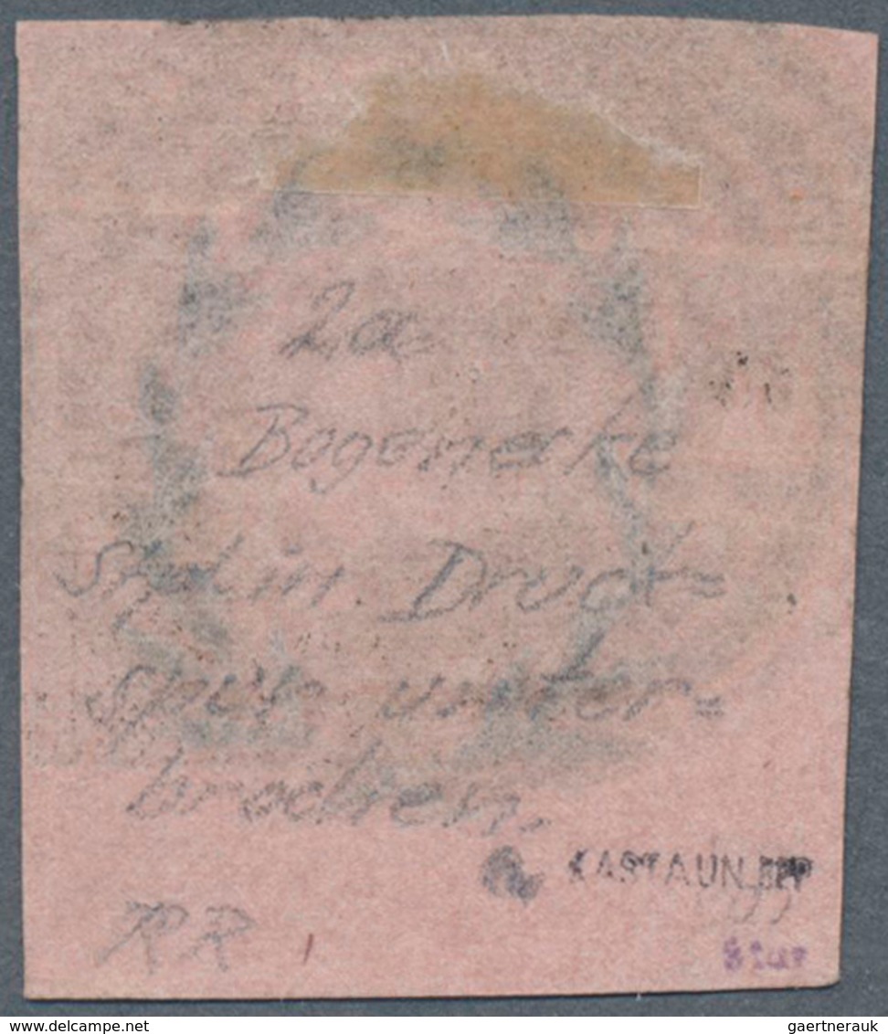 Preußen - Marken Und Briefe: 1850: 1 Sgr Schwarz Auf Rosa, Linke Untere Bogenecke (6-7 Mm), Waag. Bu - Altri & Non Classificati