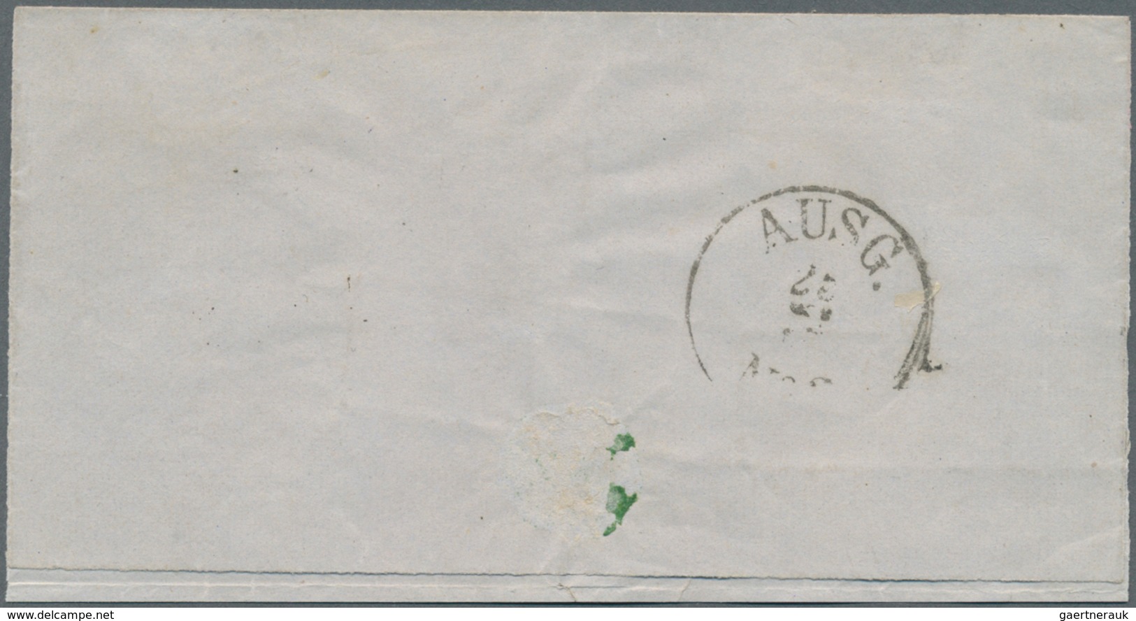 Preußen - Marken Und Briefe: 1856, Wilhelm IV 4 Pf. Dunkelolivgrün Mit WZ Im Dreierstreifen Mit Ra2 - Other & Unclassified