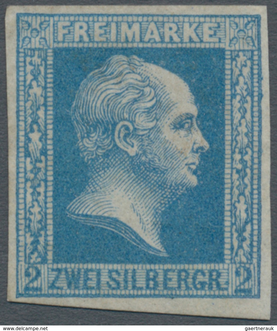 Preußen - Marken Und Briefe: 1857, 2 Silbergroschen Mattblau, DÜNNES PAPIER, Ungebraucht. Allseits V - Altri & Non Classificati