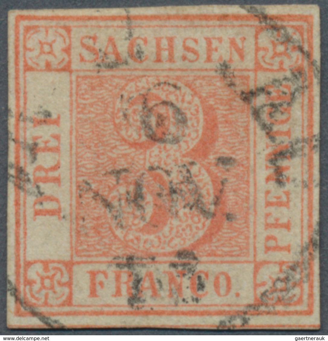 Sachsen - Marken Und Briefe: 1850 3 Pfg. Orangerot, Gebraucht In Zwickau Und Dort Mit Etwas Unklar A - Sachsen