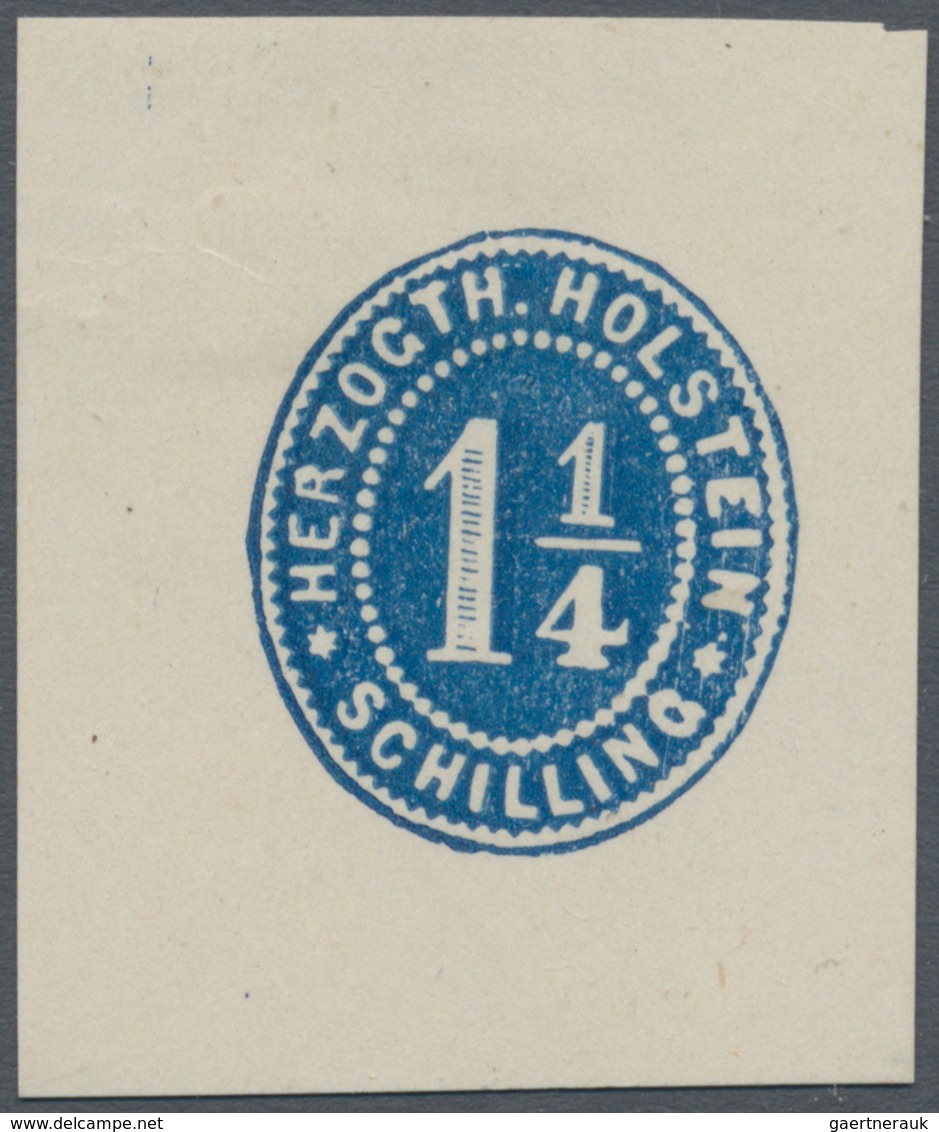 Schleswig-Holstein - Marken Und Briefe: 18665, Einzelabzug 1¼ Schilling Blauer Ungezähnter "Albin Ro - Altri & Non Classificati