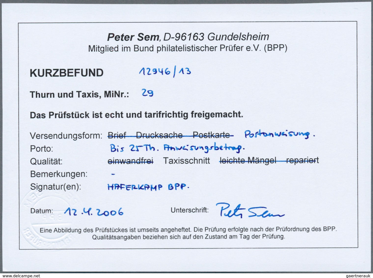 Thurn & Taxis - Marken Und Briefe: 1862, Ziffern 1 Sgr. Karminrot Auf POST-ANWEISUNG Von "STADTREMDA - Altri & Non Classificati