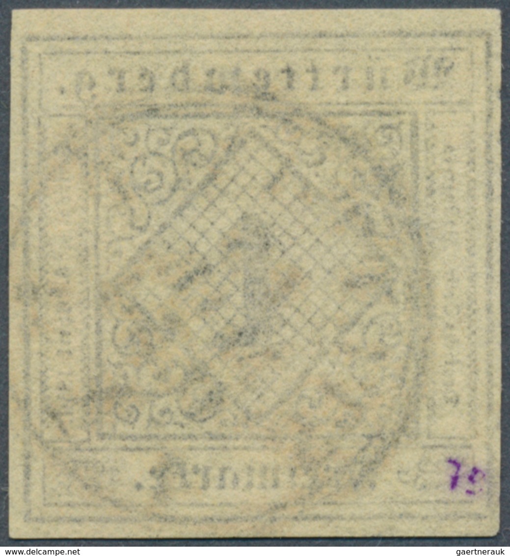 Württemberg - Marken Und Briefe: 1851, 1 Kr Schwarz Voll/breitrandiges Kabinettstück Auf Mittelgraug - Otros & Sin Clasificación