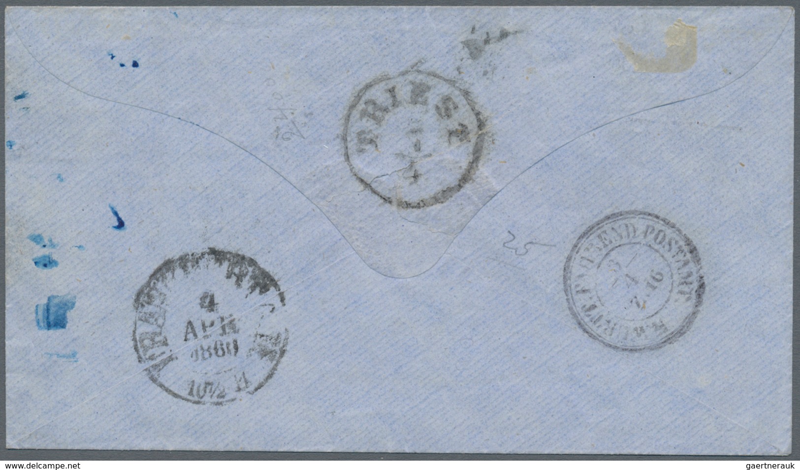 Württemberg - Marken Und Briefe: 1857, Wappen 18 Kr. In B-Farbe Dunkelblau Und 2x 6 Kr. Grün Mit Sei - Other & Unclassified
