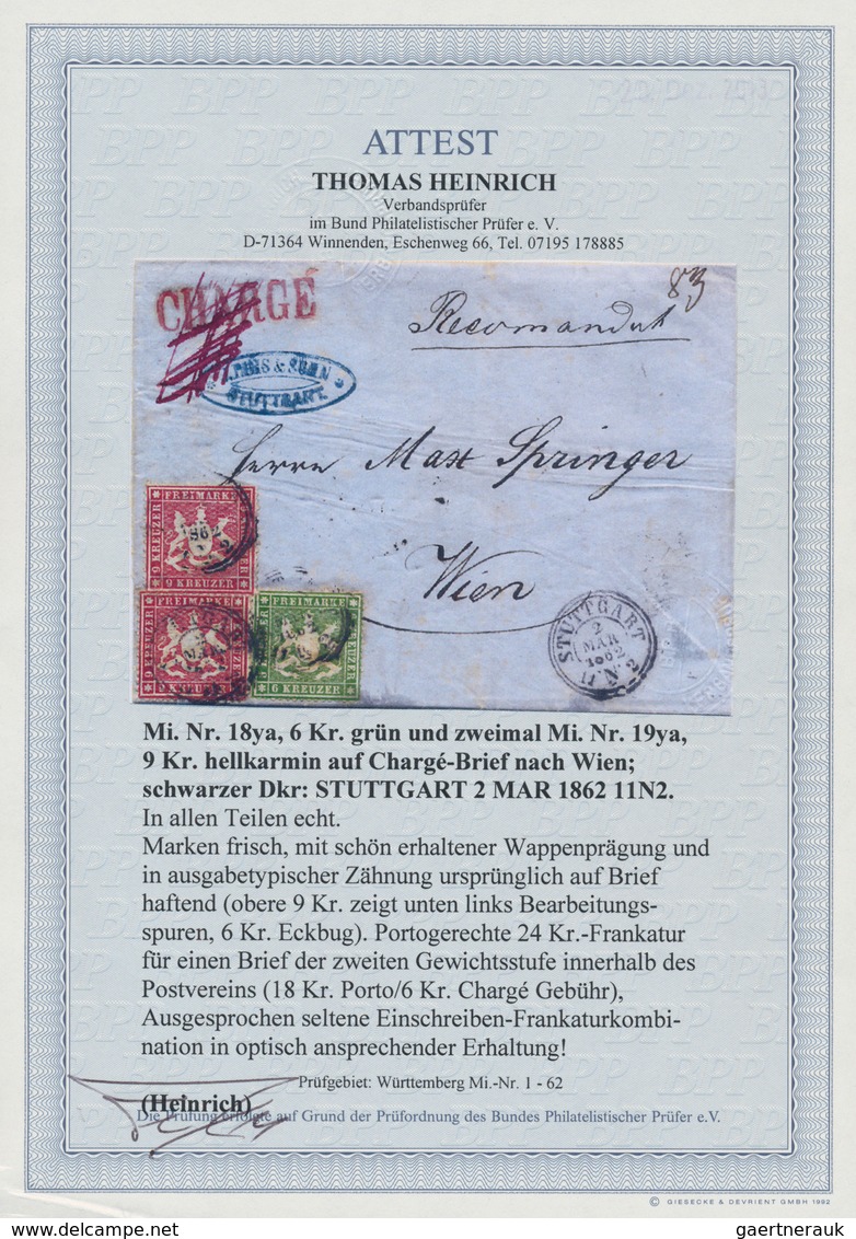 Württemberg - Marken Und Briefe: 1859/60 Zwei Briefe: Ausgaben-Mischfrankatur-UNIKAT 2x9 Kr. Geschni - Other & Unclassified