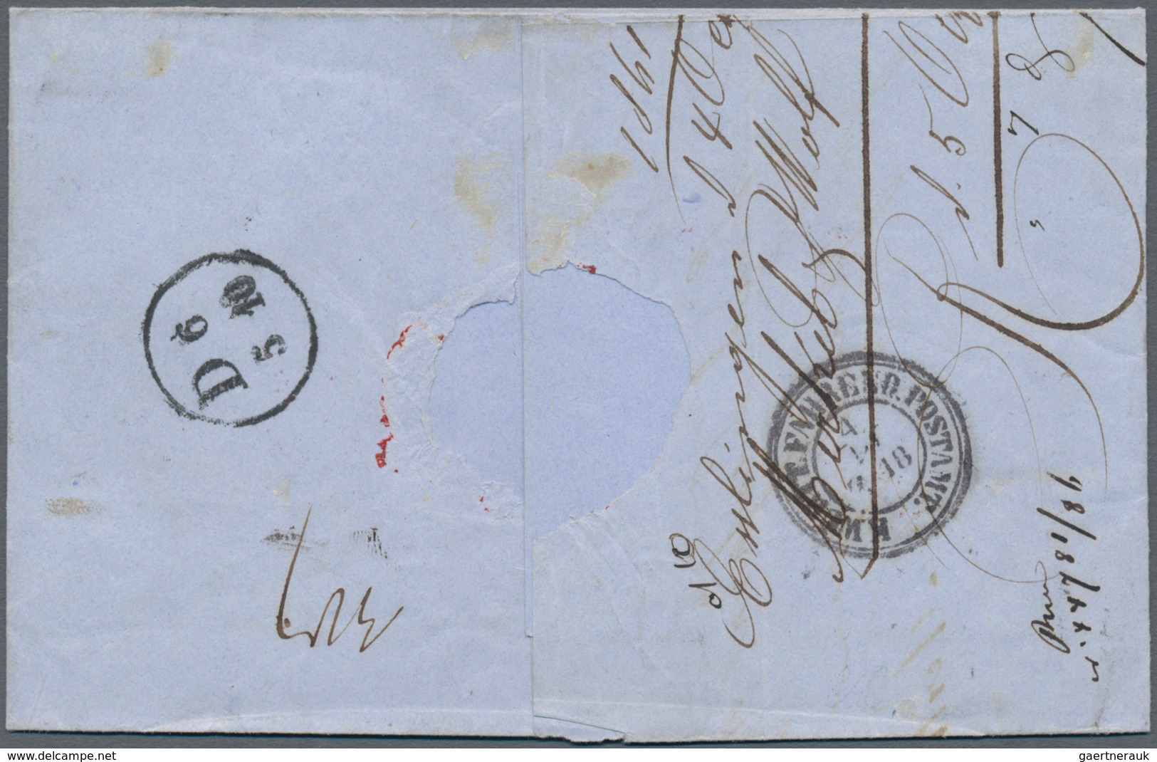 Württemberg - Marken Und Briefe: 1859/60 Zwei Briefe: Ausgaben-Mischfrankatur-UNIKAT 2x9 Kr. Geschni - Other & Unclassified