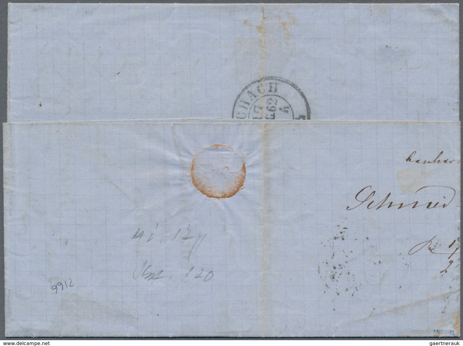 Württemberg - Marken Und Briefe: 1860, Wappen 3 Kr. Eng Gezähnt Dickes Papier Auf Brief Mit BADEN-FR - Altri & Non Classificati