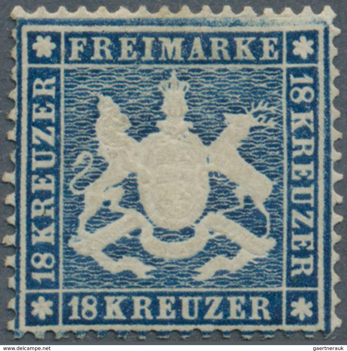 Württemberg - Marken Und Briefe: 1861, 18 Kr. Dunkelblau, Enge Zähnung, Dünnes Papier, Ungebraucht M - Altri & Non Classificati