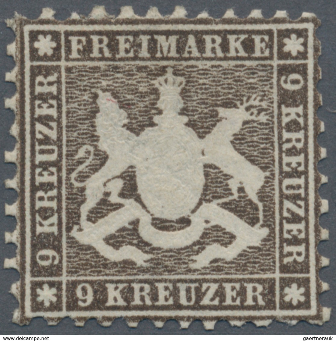 Württemberg - Marken Und Briefe: 1863, Wappenausgabe 9 Kr. In Seltener D-Farbe Schwarzbraun, Weit Ge - Altri & Non Classificati