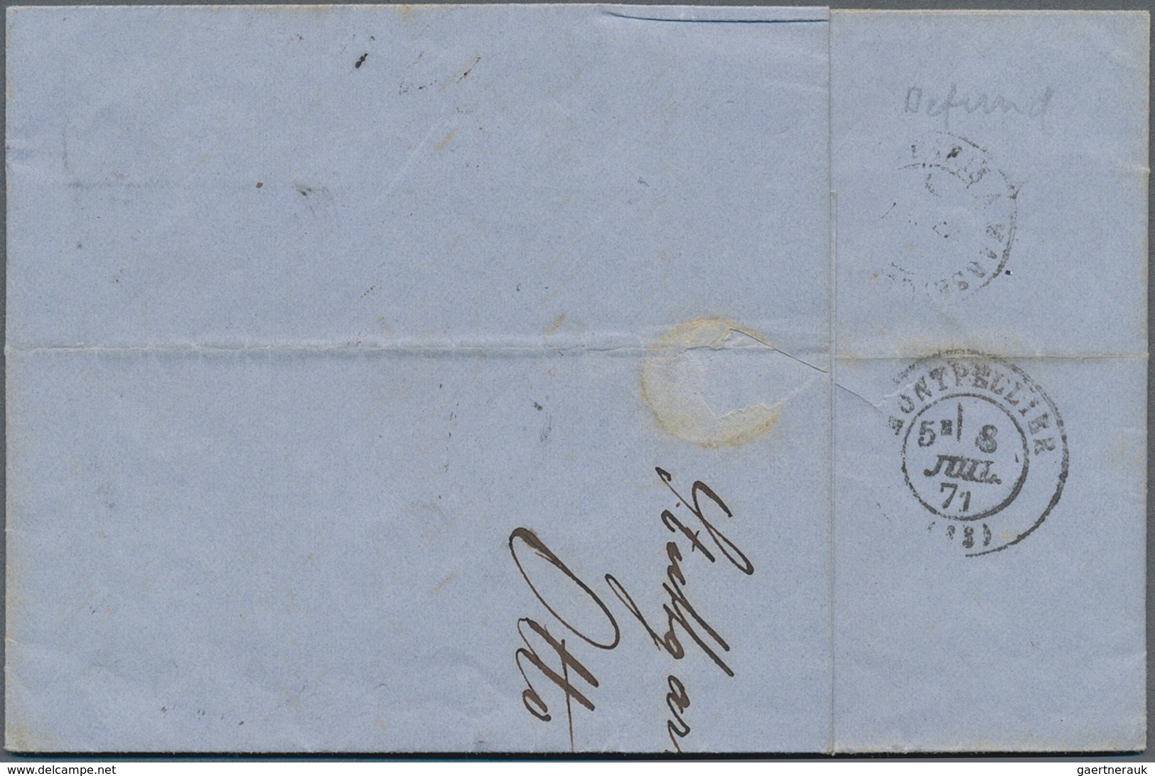 Württemberg - Marken Und Briefe: 1868, Ovalausgabe 3 Kr. Rosa, Drei Marken Auf Faltbrief Von "STUTTG - Altri & Non Classificati