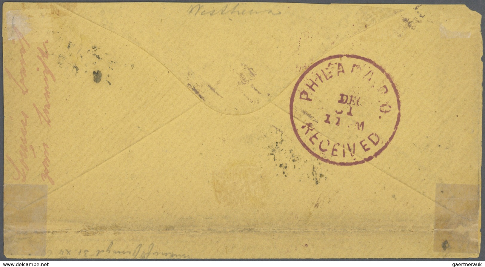 Württemberg - Marken Und Briefe: 1869, Ovalausgabe 7 Kr. Blau Zwei Paare Auf Brief Nach USA Mit L2 " - Altri & Non Classificati