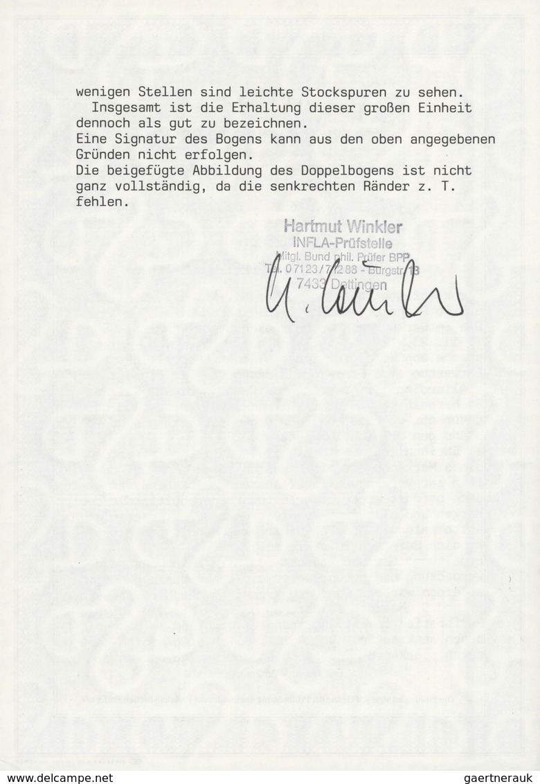 Württemberg - Marken Und Briefe: 1923, 1 Mio. Auf 60 Pfg. Im Kompletten Doppelboggen Mit 10 Zwischen - Altri & Non Classificati