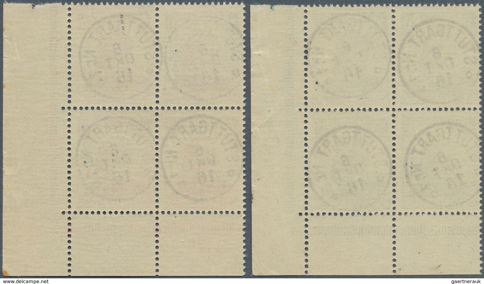 Württemberg - Marken und Briefe: 1916, 2½ Pf bis 1 M "25 Jahre Regentschaft Wilhem II" zehn Werte ko