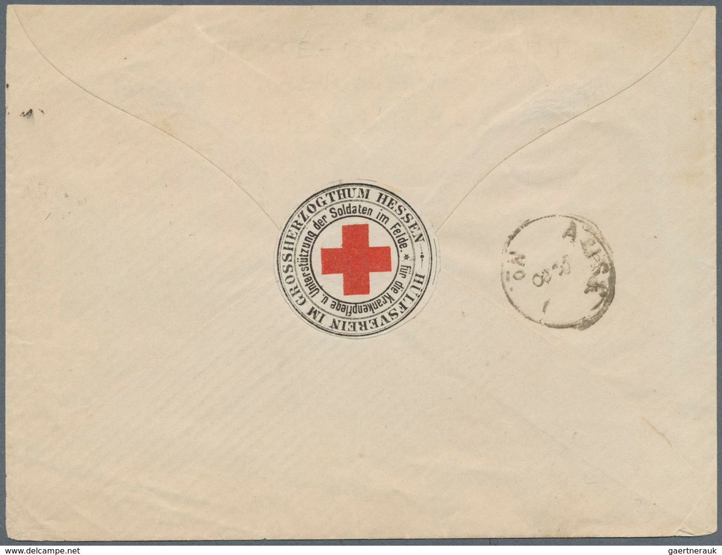 Deutsches Reich - Brustschild: 1872, ROTES KREUZ PORTOFREIHEIT SIEGELMARKE "Hülfsverein Im Grossherz - Storia Postale