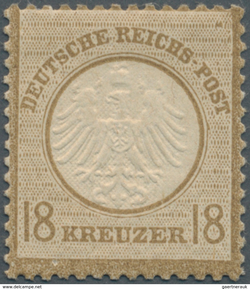 Deutsches Reich - Brustschild: 1872, Kleiner Schild 18 Kreuzer Ockerbraun, Ungebraucht Mit Originalg - Storia Postale