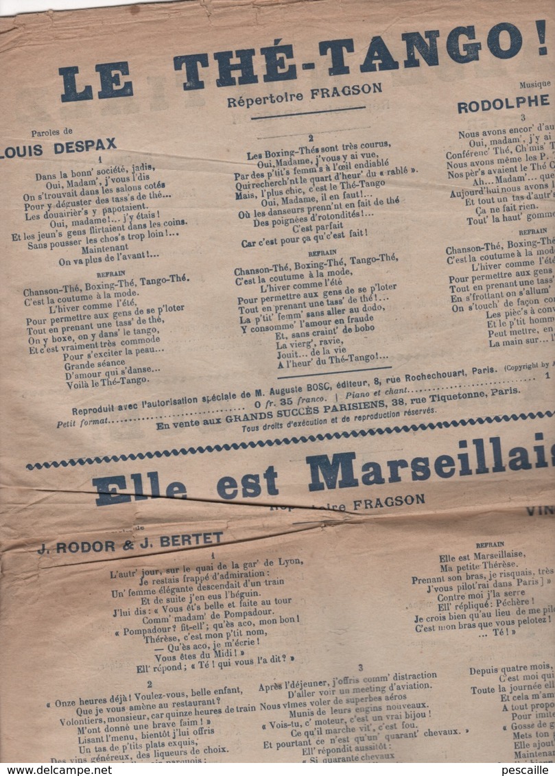 REPERTOIRE HARRY FRAGSON - EN AVANT LES P'TITS GARS / AH C'QU'ON S'AIMAIT / NOTRE PRESIDENT / LA PARISIENNE Y'A QU'CA /