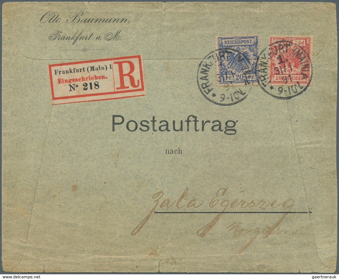 Deutsches Reich - Krone / Adler: 1890, 10 Pfg. Lebhaftrosarot Und 20 Pfg. Mittelultramarin Als Porto - Cartas & Documentos