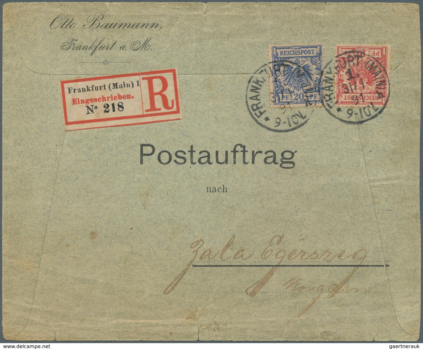 Deutsches Reich - Krone / Adler: 1890, 10 Pfg. Lebhaftrosarot Und 20 Pfg. Mittelultramarin Als Porto - Covers & Documents