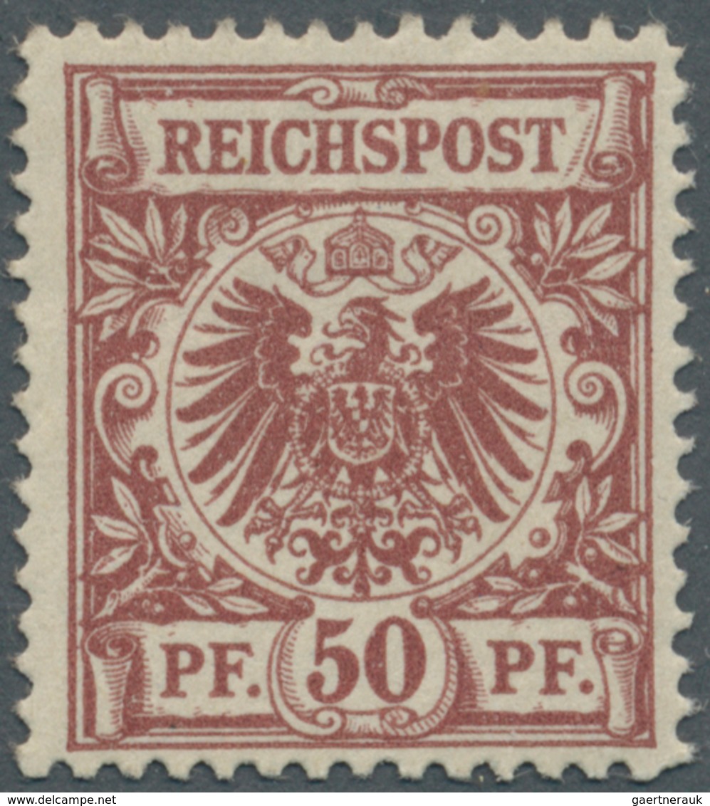 Deutsches Reich - Krone / Adler: 1889 Krone/Adler 50 Pf. In Ba-Farbe (lebhaft)rötlichlilabraun, Unge - Covers & Documents