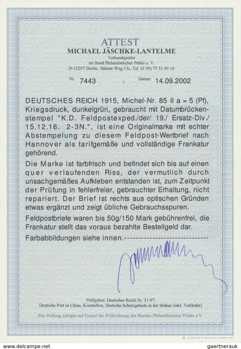 Deutsches Reich - Germania: 1916, 5 Pfg. Germania, Portogerechte Einzelfrankatur Als Bestellgeld Auf - Altri & Non Classificati