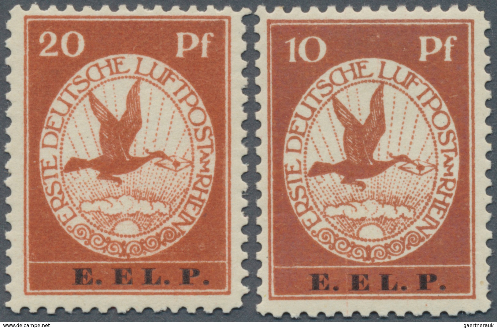 Deutsches Reich - Germania: 1912, 10 Pfg. Und 20 Pfg. E. EL. P., Ungebrauchte Originalmarken Mit Ech - Other & Unclassified